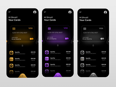 Finance card design card credit darkmode design dribbble figma finance glass matte mobile shrutiuiux uidesign uxdesign
