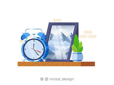 alarm alarm alarm clock alarm illustration creative drawing challenge dribbble environment flat illustration illustration illustration ideas vector vector illustration workdesk workdesk illustration