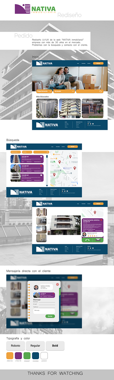 UI/UX NATIVA inmobiliaria diseño figma interfaces marca rediseño ui ux web