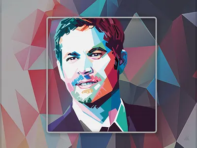 paul walker artdeco basic shapes canvas print graphicdesign illustration polygon art texture ui vector