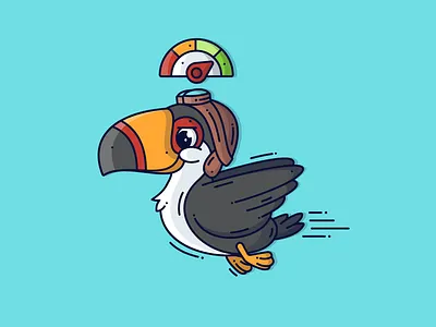 Toucan ๐ฆ bird blue branding character character design creative cute cute animal cute art design dribbble flat design flying graphic illustration line speed toucan vector vector art