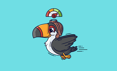 Toucan 🐦 bird blue branding character character design creative cute cute animal cute art design dribbble flat design flying graphic illustration line speed toucan vector vector art