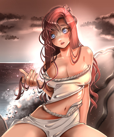 Ariel anime animeart ariel characterart characterdesign clipstudiopaint disney disney art disneyfanart illustrator manga wacom cintiq