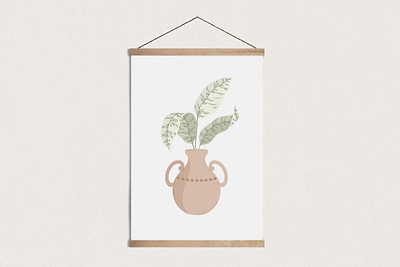 Ancient Pottery Vase + Leaves creative market design drawing graphicdesign illustration leaves nature vector