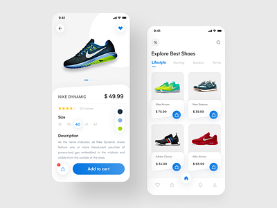 Shoes E-commerce App - Clean Concept branding clean design design ecommerce figma minimal mobile app mobile app design nike shoes app ui ui design