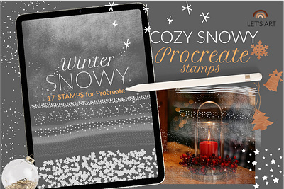 Snowy stamps and brushes for Procreate illustration procreate snow snowy snowy brushes snowy stamps texture winter