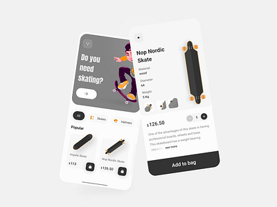 Skate Shop App app app design app ui application appui black and white app black and white shop design mobile mobile design new shop shop shopping shopping app skate skate shop skateshop skating ui ui design