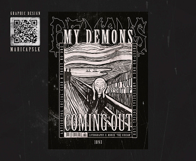 GRAPHIC POSTER "My demons coming out" graphic poster illustration logo poster typography графический дизайн изобразительное искусство