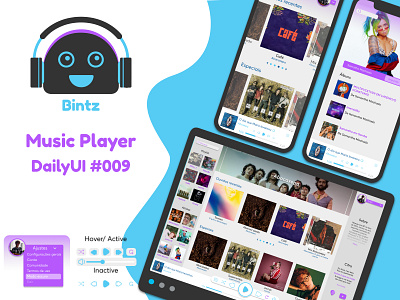 Music Player DailyUI #009 branding design illustration mobile music ui ux vector web