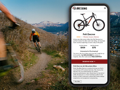 Park City Bike Demos Rental Site art direction brand ecommerce ui web design