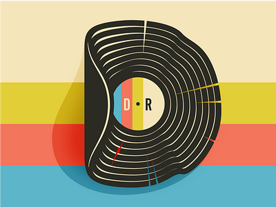 DodgewrightRecords e commerce shop illustration logo record record store