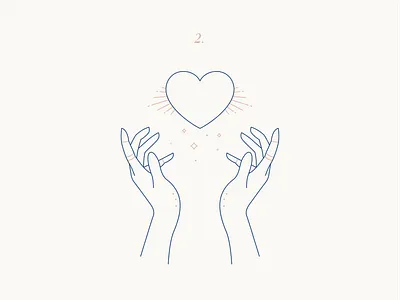 Enneagram Two - The Helper enneagram enneagram two hand hand illustration hands heart help helper illustration line art open rings simple sprites stars tarot tarot card tattoo vector
