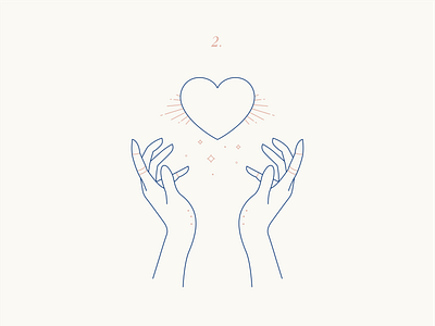 Enneagram Two - The Helper enneagram enneagram two hand hand illustration hands heart help helper illustration line art open rings simple sprites stars tarot tarot card tattoo vector