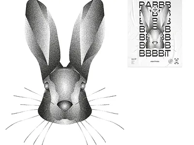 Stonimals - Rabbit animals black grain grey illustration rabbit stone