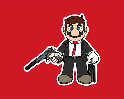 Mario Bros Hitman adobe illustrator design fiverr hitman illustration mario bros nintendo vector videogame videogames work