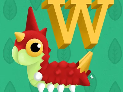 W for Wurmple - Pokémon Alphabet alphabet illustration lauren draws pokemon pokemongo