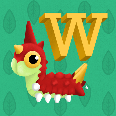 W for Wurmple - Pokémon Alphabet alphabet illustration lauren draws pokemon pokemongo