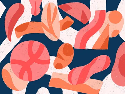 Autumn Mood abstract autumn graphic illustration leaves mushroom orange organic shapes warm