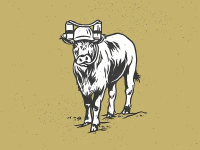 Beer Cow beer hat black and white brewery cow illustration hand drawn restaurant