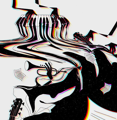 Jazzy night design illustration jazz music poster