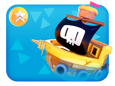 Pirate Game Icons 3d app button c4d cannonball cg color design game icon loot octane photoshop pirate ship treasure ui weapons