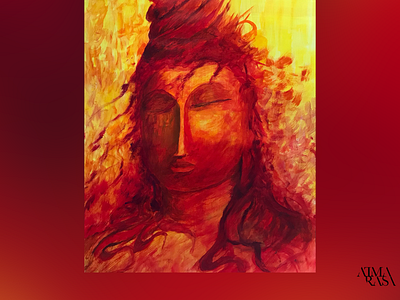 Rudra abstractart acrylic acrylicart acrylicpainting atmarasa contemporaryart crimson figurative fineart fire indianart karthikshetty meditation peace peaceful rudra shiva stilllife thirdeye