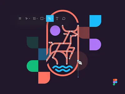 Vector Networks branding deer identity illustration network pen sun vector website