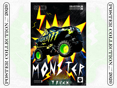 POSTER 3 ( C/20 ) beast challenge collection design graphicdesign illustration monster poster poster art poster design truck