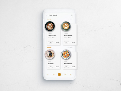 Cafe e-commerce app cafe coffee coffee shop dailyui design ecommerce flatdesign minimalist mobile design mobile ui ui ui design uiux