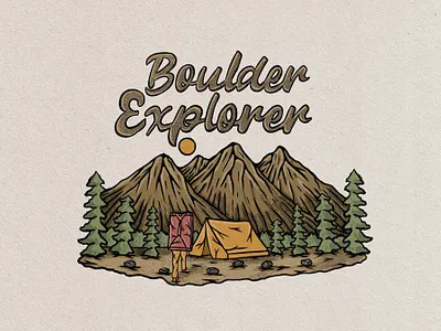 camp fire badge vintage hand drawn design illustration art badge badge logo camp campaign campfire camping clothing clothing brand design explore explorer hawaii illustrator mountain mountain biking tropical vintage badge vintage design vintage logo