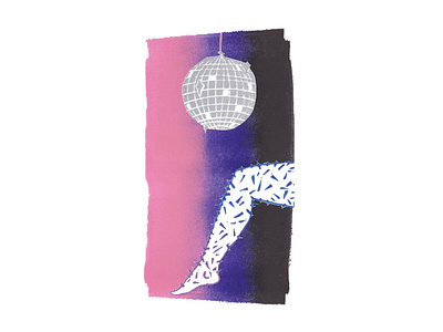 Disco Queen artwork block printing children book illustration color color palette design disco ball fade feminist fine art hairy legs illustration ombre papercut rainbow rainbow roll stationery design woman