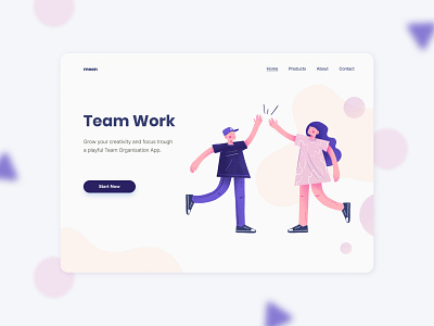 Teamwork 🙌 art brand character design digital art digital illustration handdrawn home homepage homepage design human illustration ipad landing landing page design pastel plaful ui uiux web