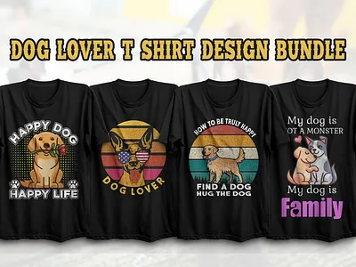 Dog Lover T-shirt Design Bundle. behance brand design brand identity dog t shirt design dog t shirt ideas dog t shirts amazon dog vector illustration t shirt design t shirt design bundle t shirt design ideas t shirt design maker t shirt design template t shirt design vector t shirt designer trendy design typography typography design
