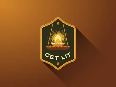 Get Lit adventure adventureland badge badgedesign disney disneyland font get lit jungle lantern quest tiki torch type wood
