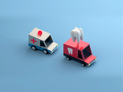 Dental Cars animation blue bus c4d cg design street subway transport urban
