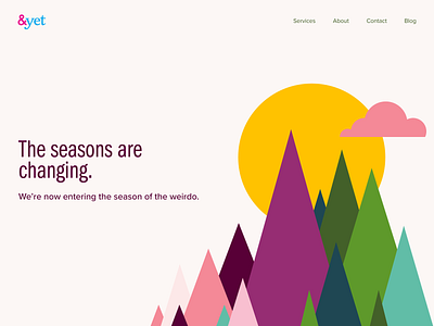 An refresh hero illustration seasons sunrise sunset trees web web design