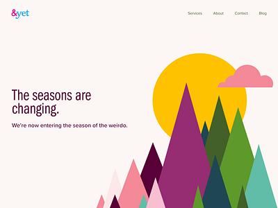 An andyet.com homepage refresh hero illustration seasons sunrise sunset trees web web design