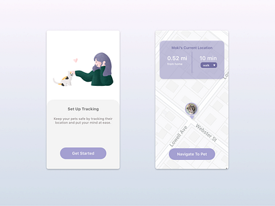 Daily UI Challenge #020 adobe xd animal daily ui daily ui 020 dailyui dailyuichallenge figma location tracker pet pet location tracker procreate