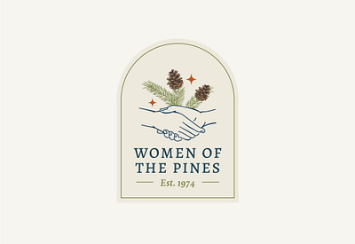 Women of the Pines Logo Design badge design badge logo badges bohemian boho branding branding design design icon illustration logo pine pinecone typography vector