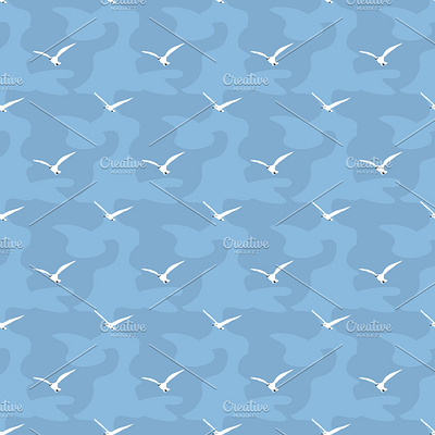 Seagulls pattern birds pattern sea seagulls seamless surface design water
