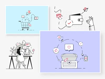 Ecommerce illustrations 2020 design design ecommerce illustration website