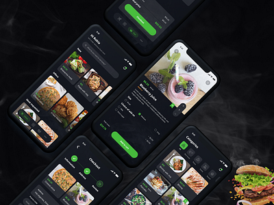 Restaurant app app app design branding dark mode food illustration inspiration restaurant ui ui design uiux ux