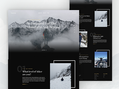 Travel Website Design UI/UX clouds daily ui dailyui dark dark ui design mountains ui ui design ux web app web designs