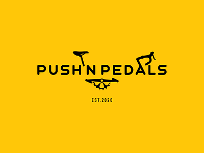 Push N Pedals bicycle brand brand identity branding cycle design flat icon logo logo design minimal minimalist modern typography