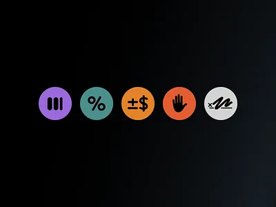 Allocator Icons allocator branding currency fintech icons identity percent privacy sign stop