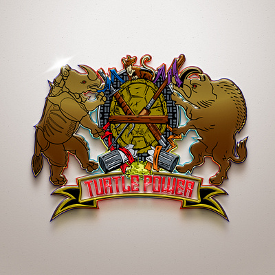 Turtle Power Crest character concept creative crest