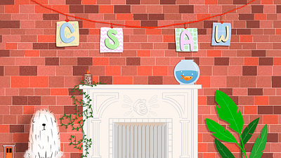 CSAW Zoom background branding design flat illustration minimal