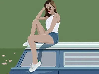 Cool girl cool girl illustration ui