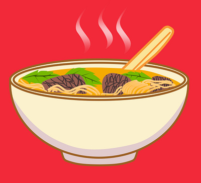 Pho Design adobe photoshop art design drawing food illustration noodles soup