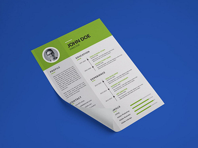 Free Simple Green CV Template cv download free cv free cv template free resume free resume template free template freebie freebies resume